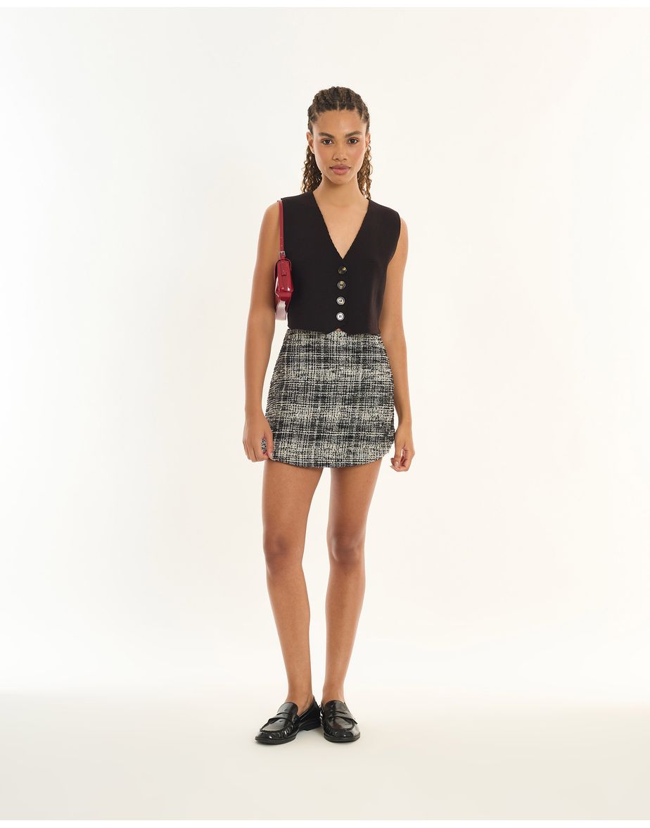 Colete tricot inv preto