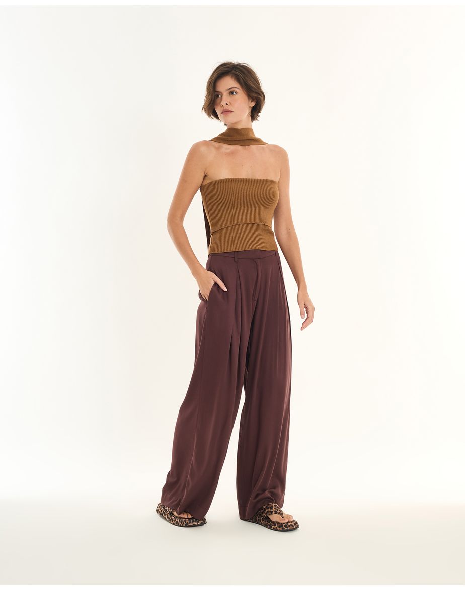 Calca pantalona inv marrom