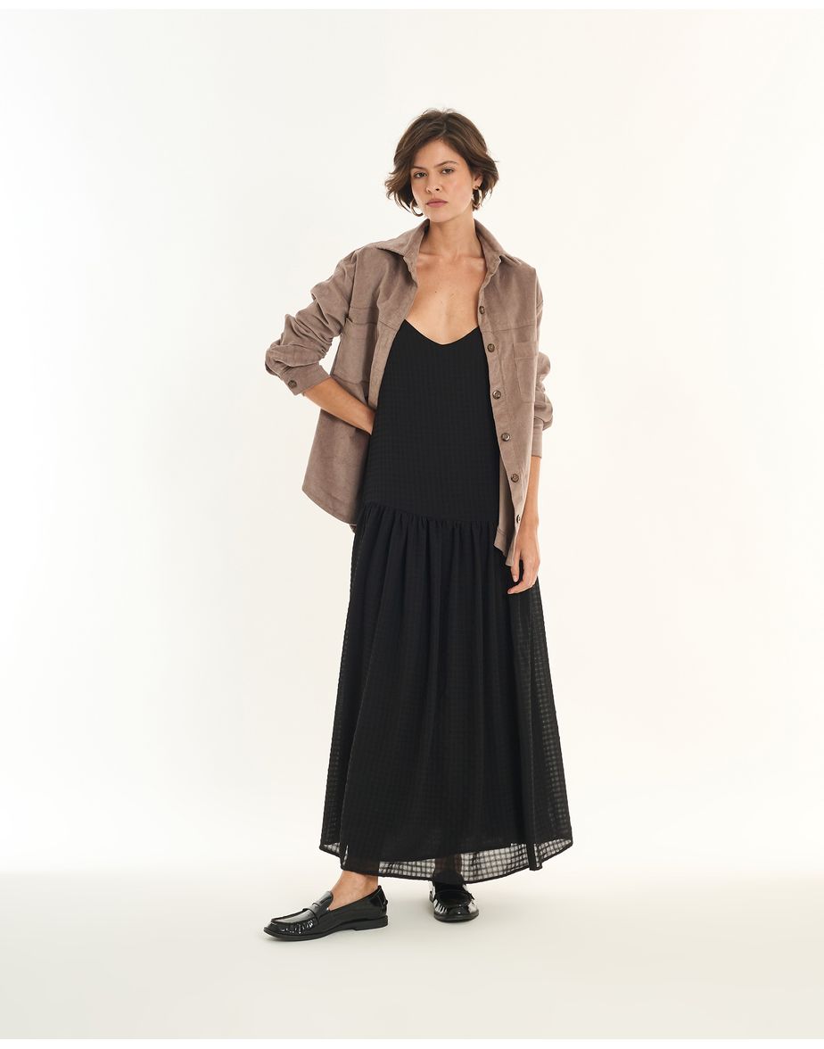Vestido anarruga inv preto