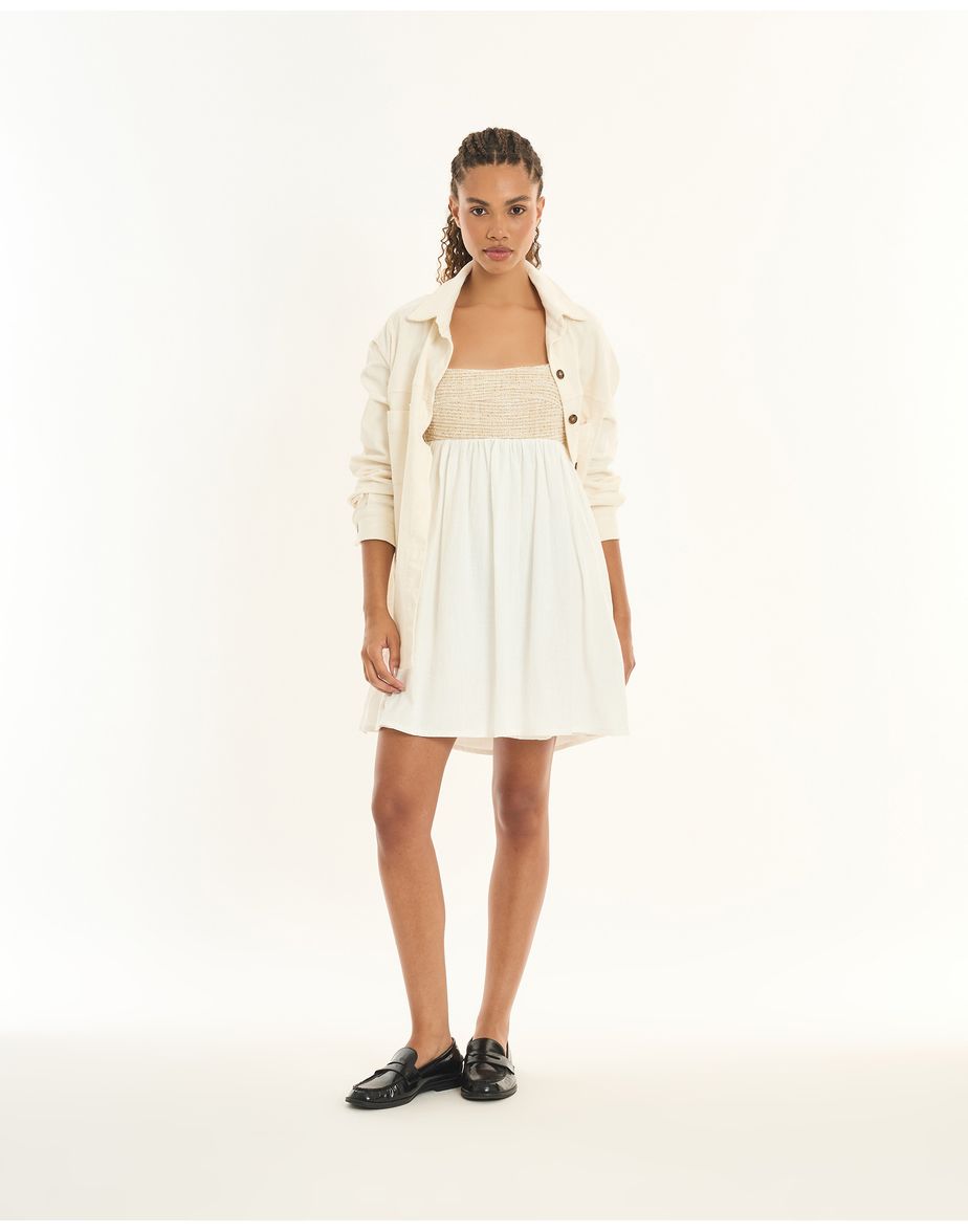 Vestido detalhe inv off-white