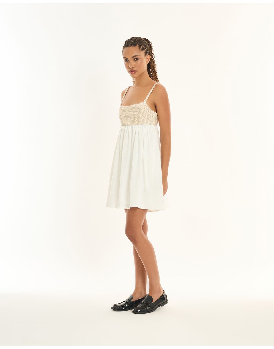 Vestido detalhe inv off-white