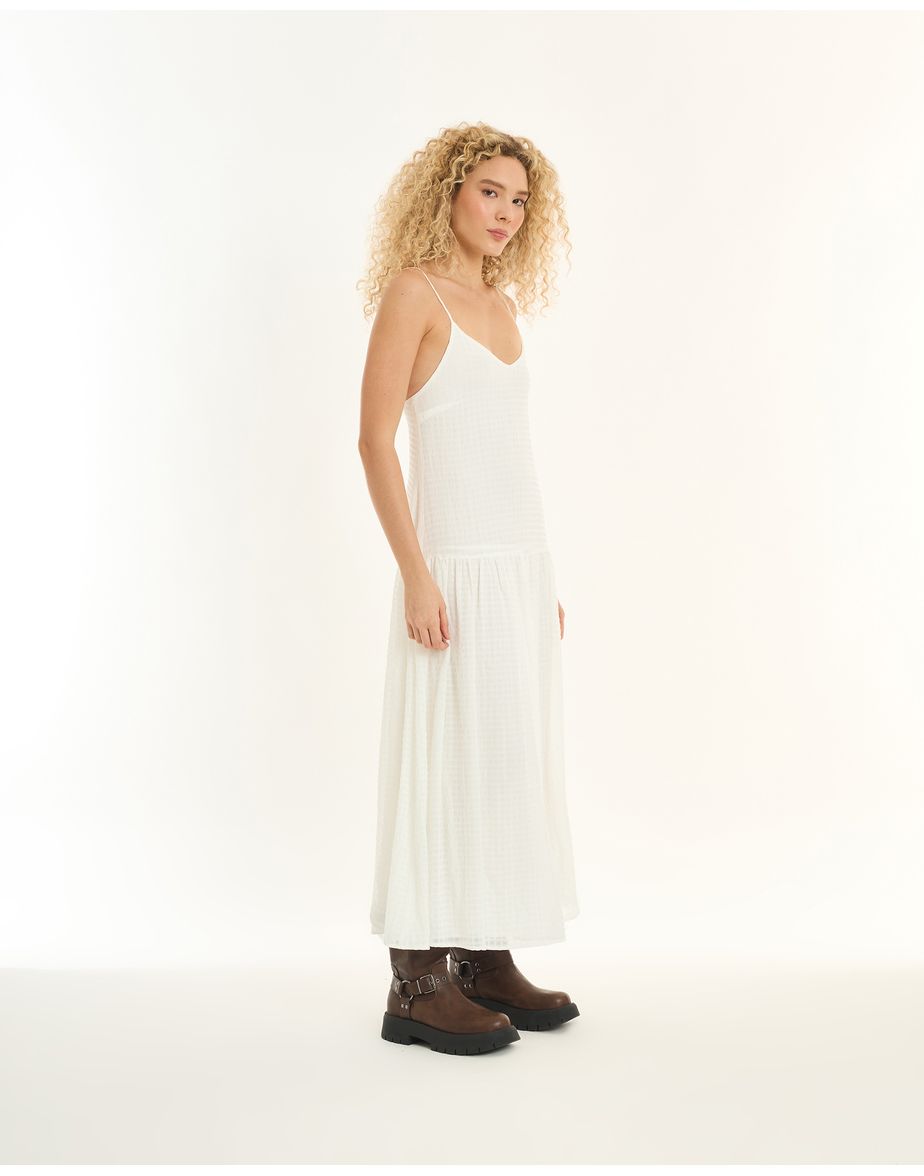 Vestido anarruga inv off-white