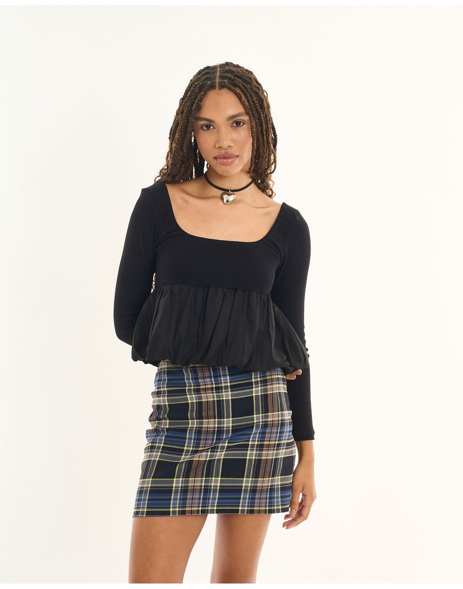 Blusa balone manga inv preto