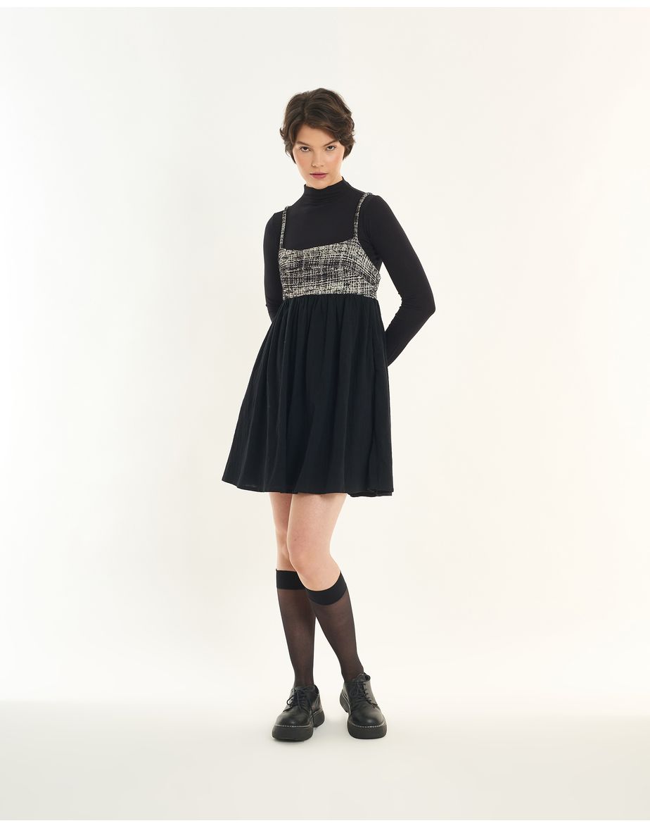 Vestido detalhe inv preto