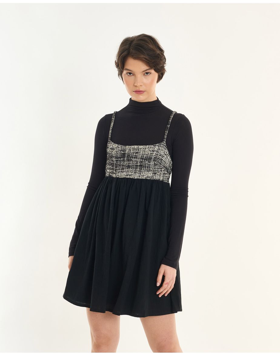 Vestido detalhe inv preto