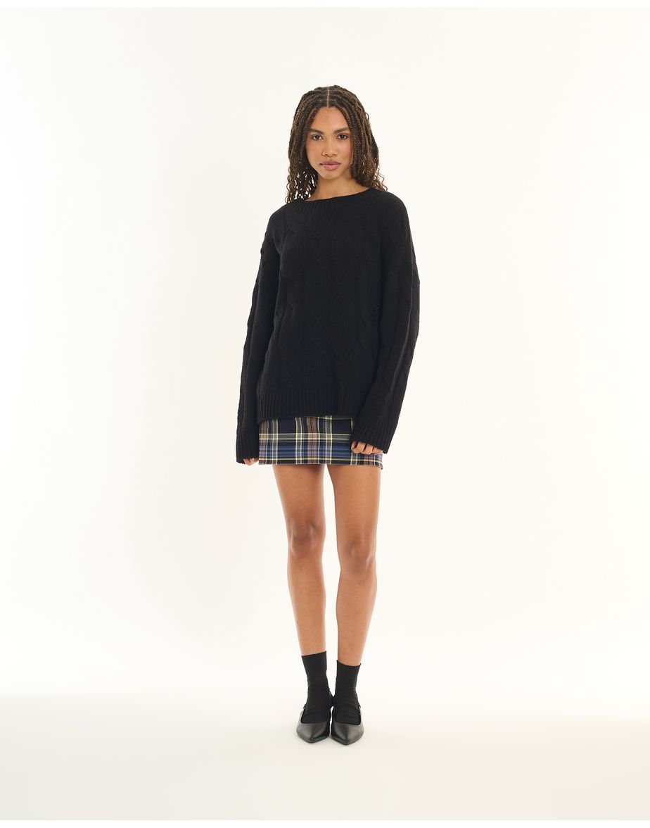 Casaco tricot inv preto