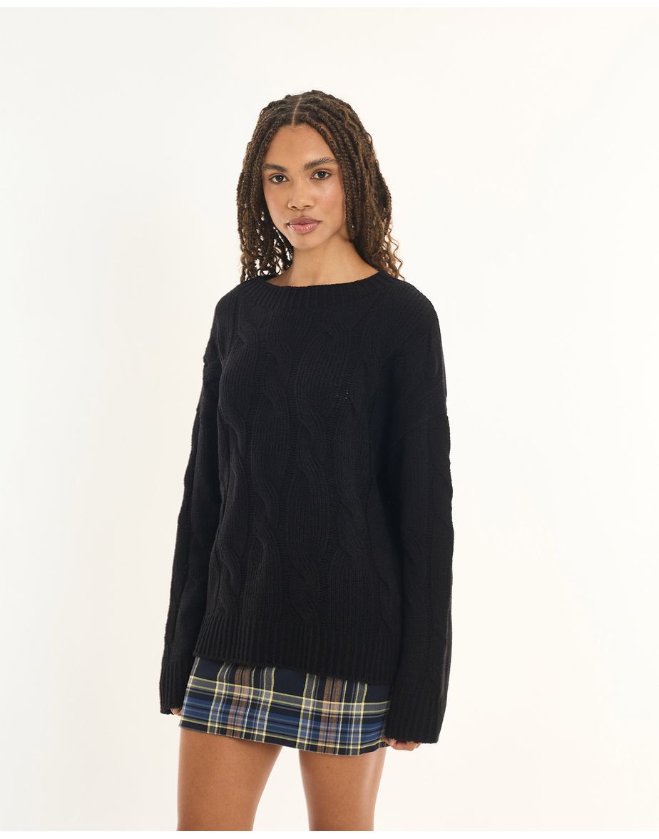 Casaco tricot inv preto