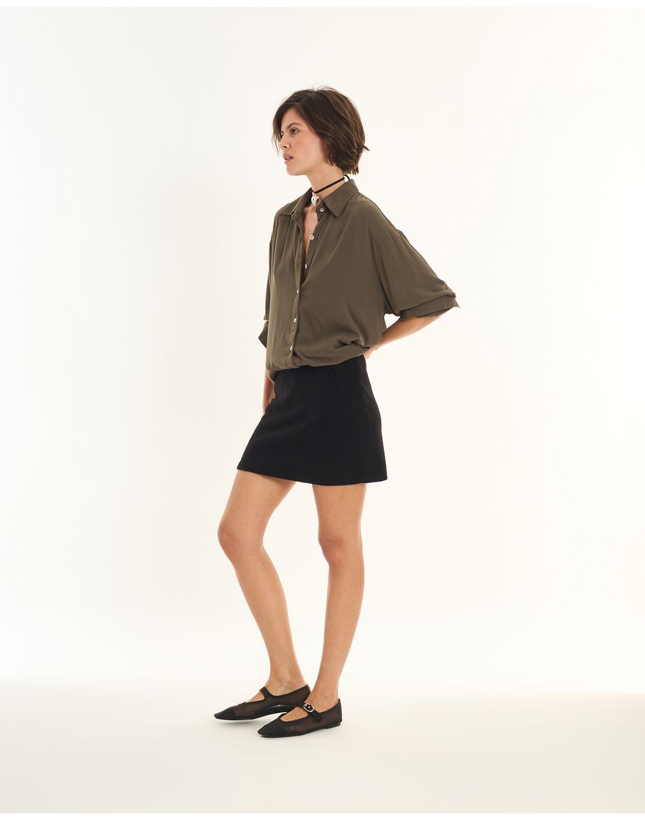 Saia tricot mousse inv preto