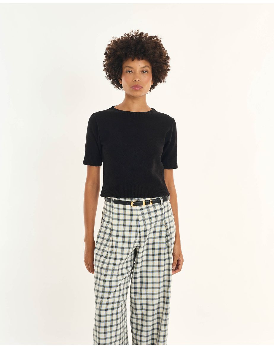 Blusa tricot mousse inv preto