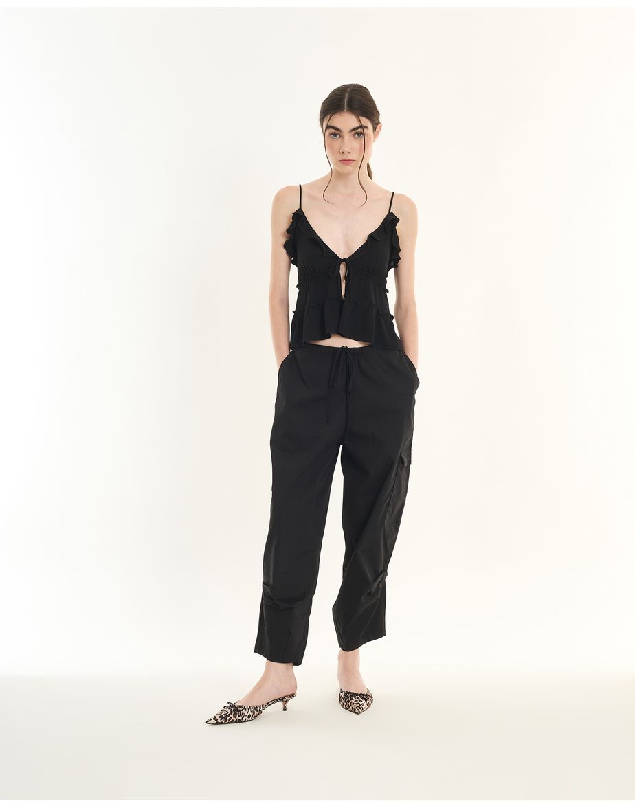 Top babados inv preto