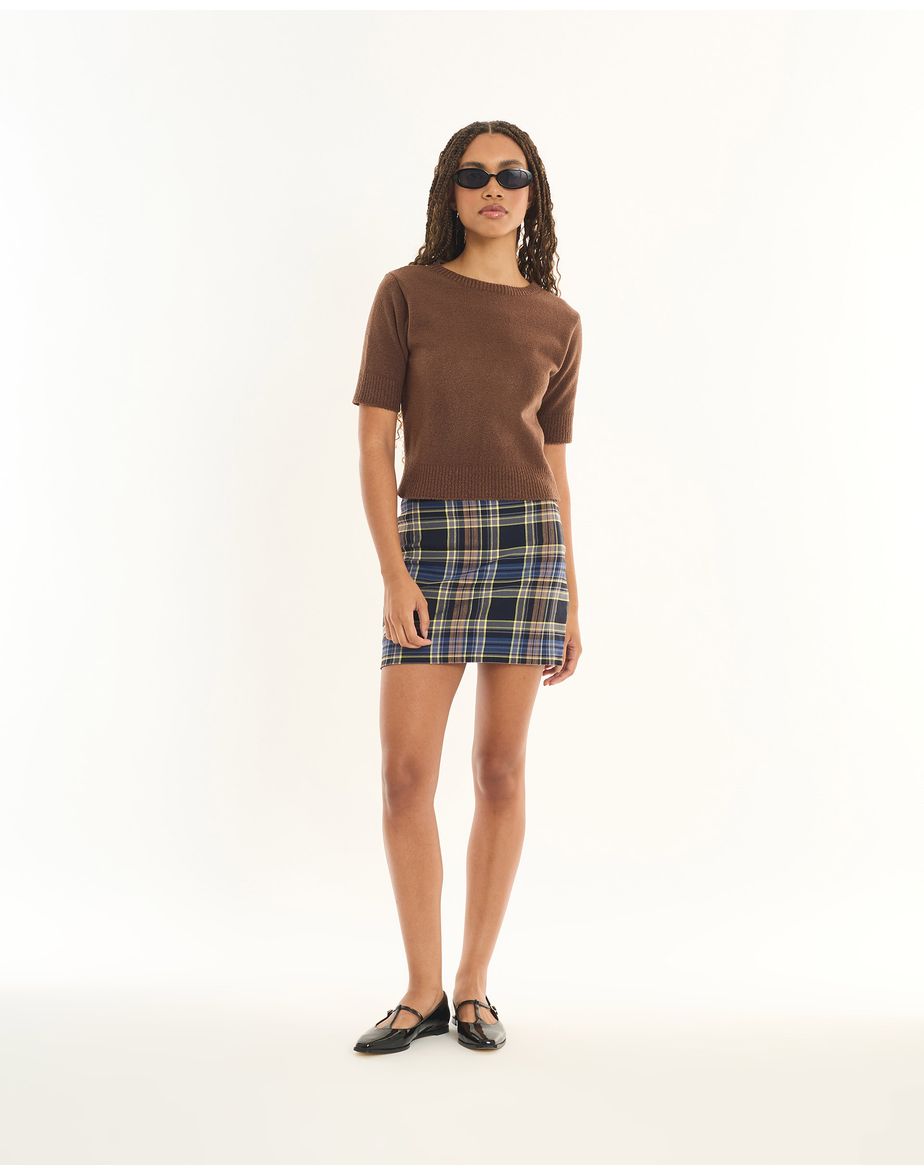 Blusa tricot mousse inv marrom