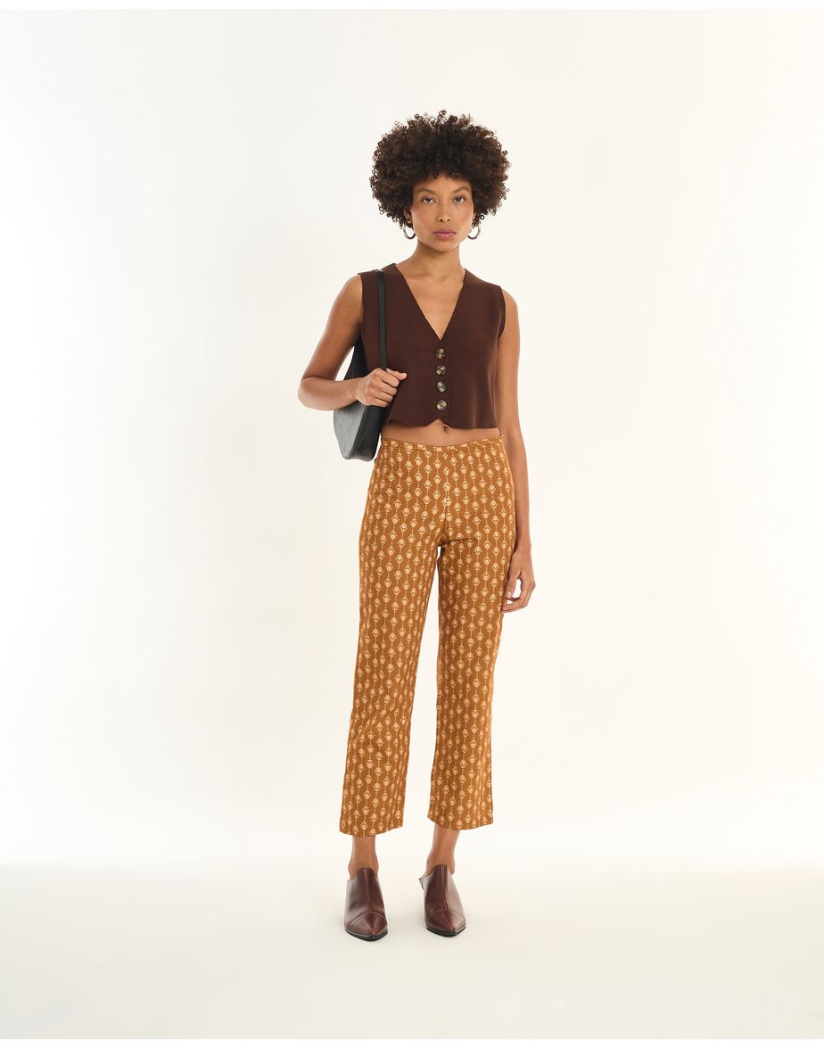 Calça cassis inv estampado