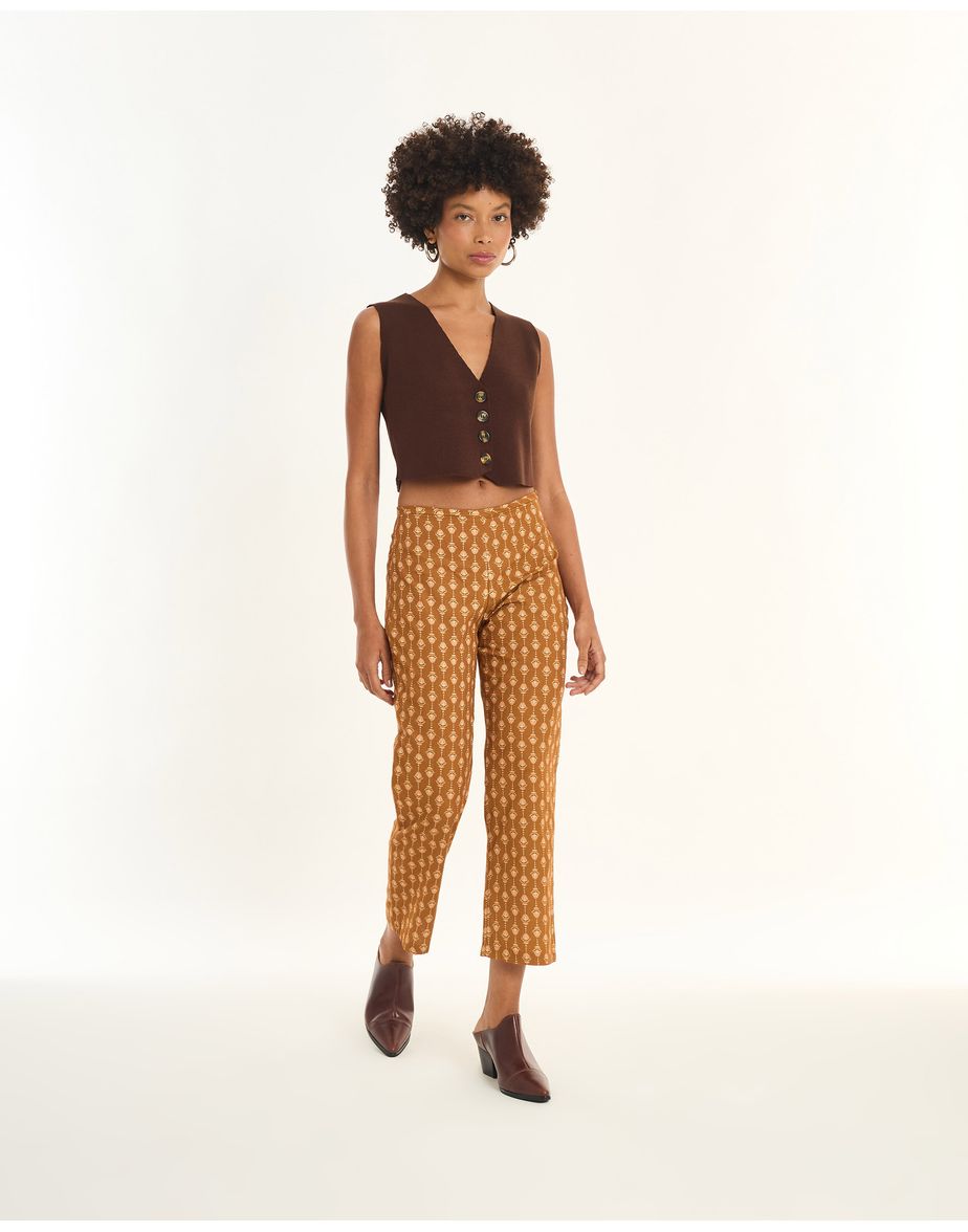 Calça cassis inv estampado