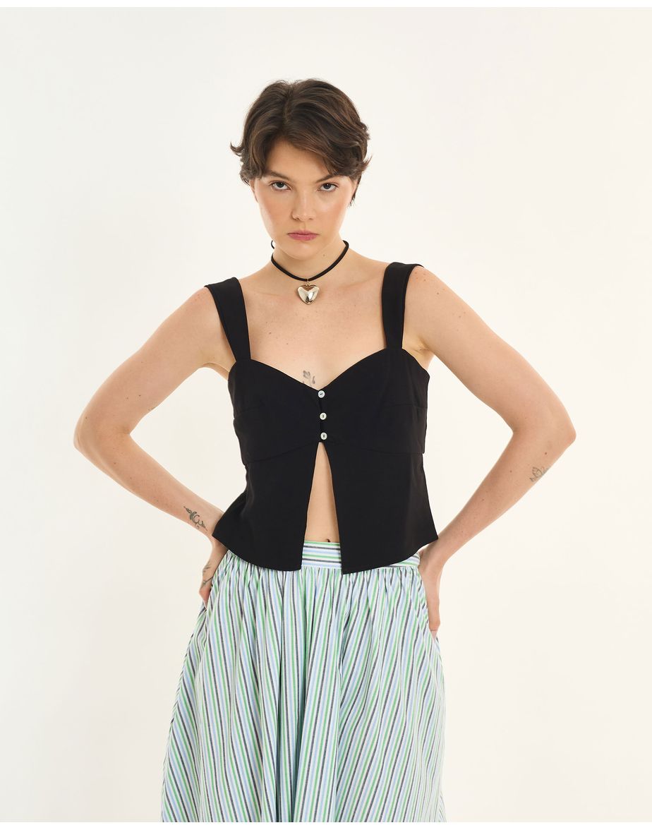 Top basque inv preto