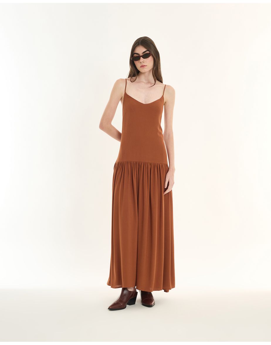 Vestido languido inv marrom