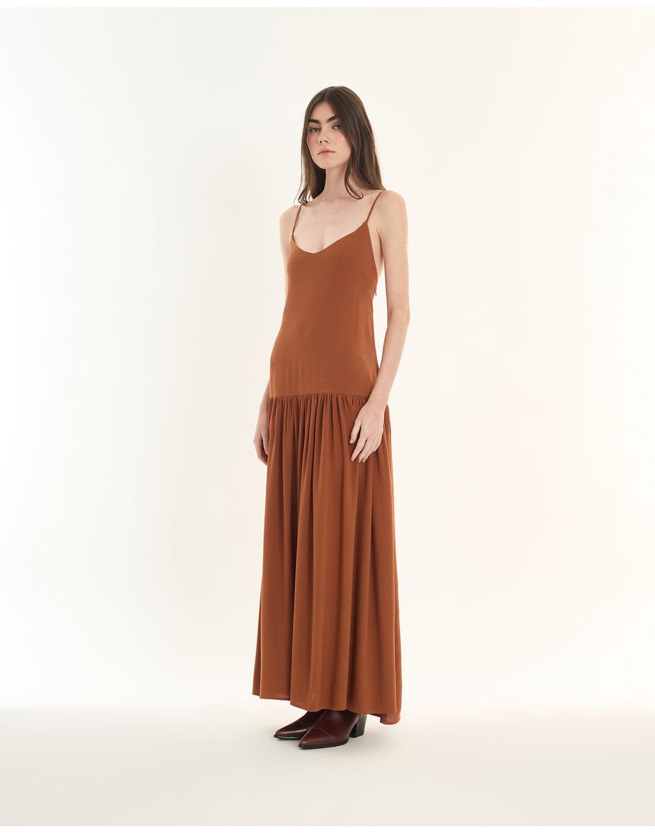 Vestido languido inv marrom