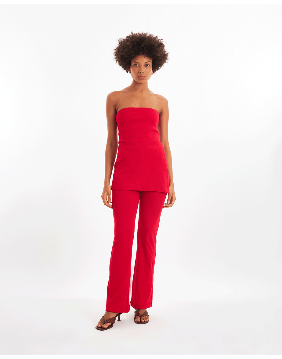 Calça slim minimal vermelho