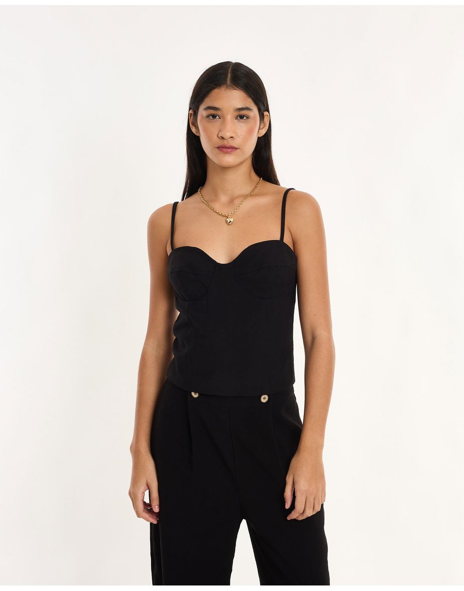 Blusa tube pen preto