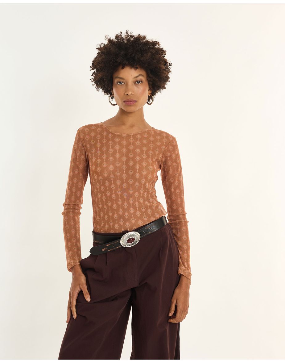 Blusa tule cassis inv estampado
