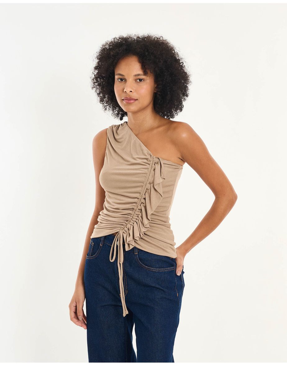 Blusa drape epo cinza