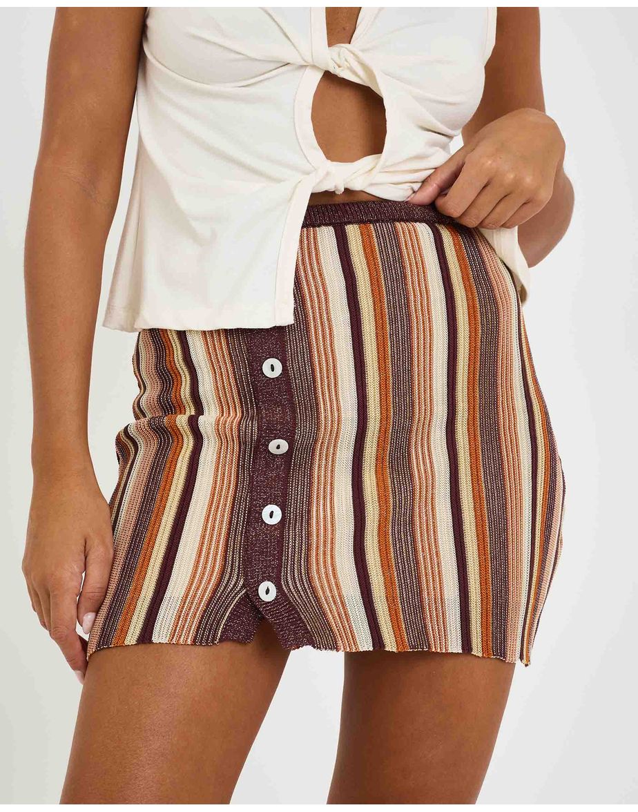 Saia tricot riv marrom