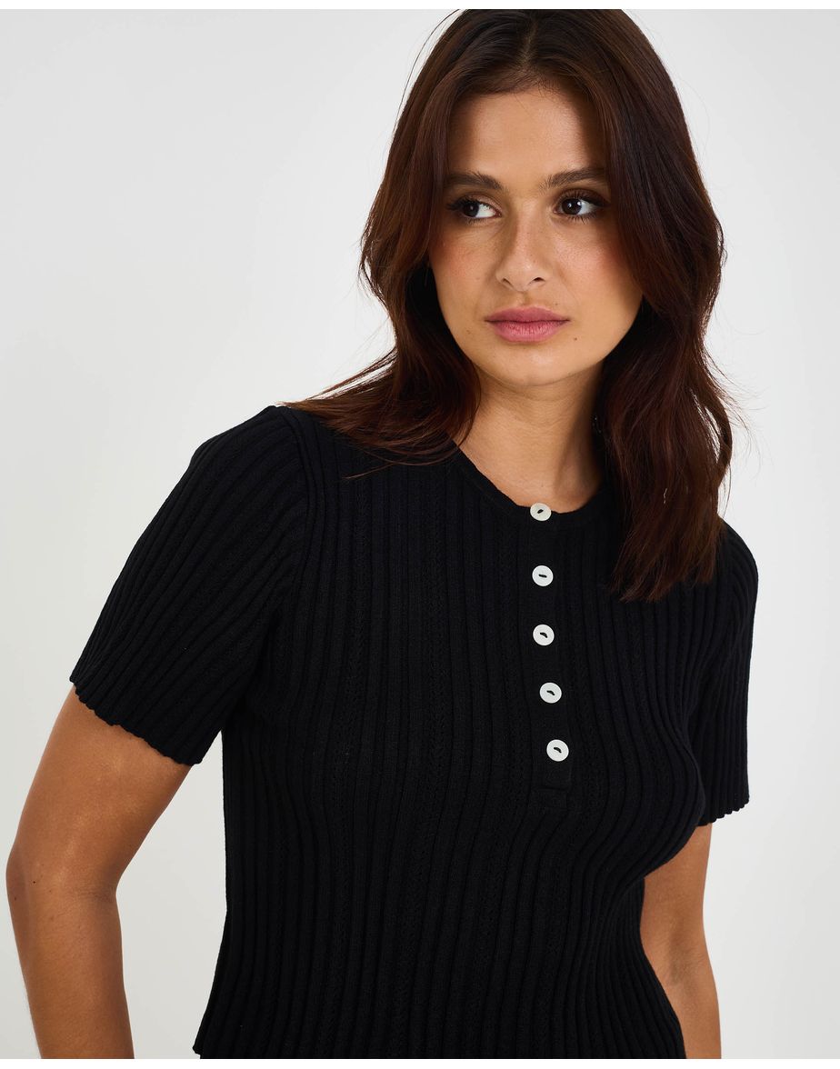 Blusa tricot mel preto