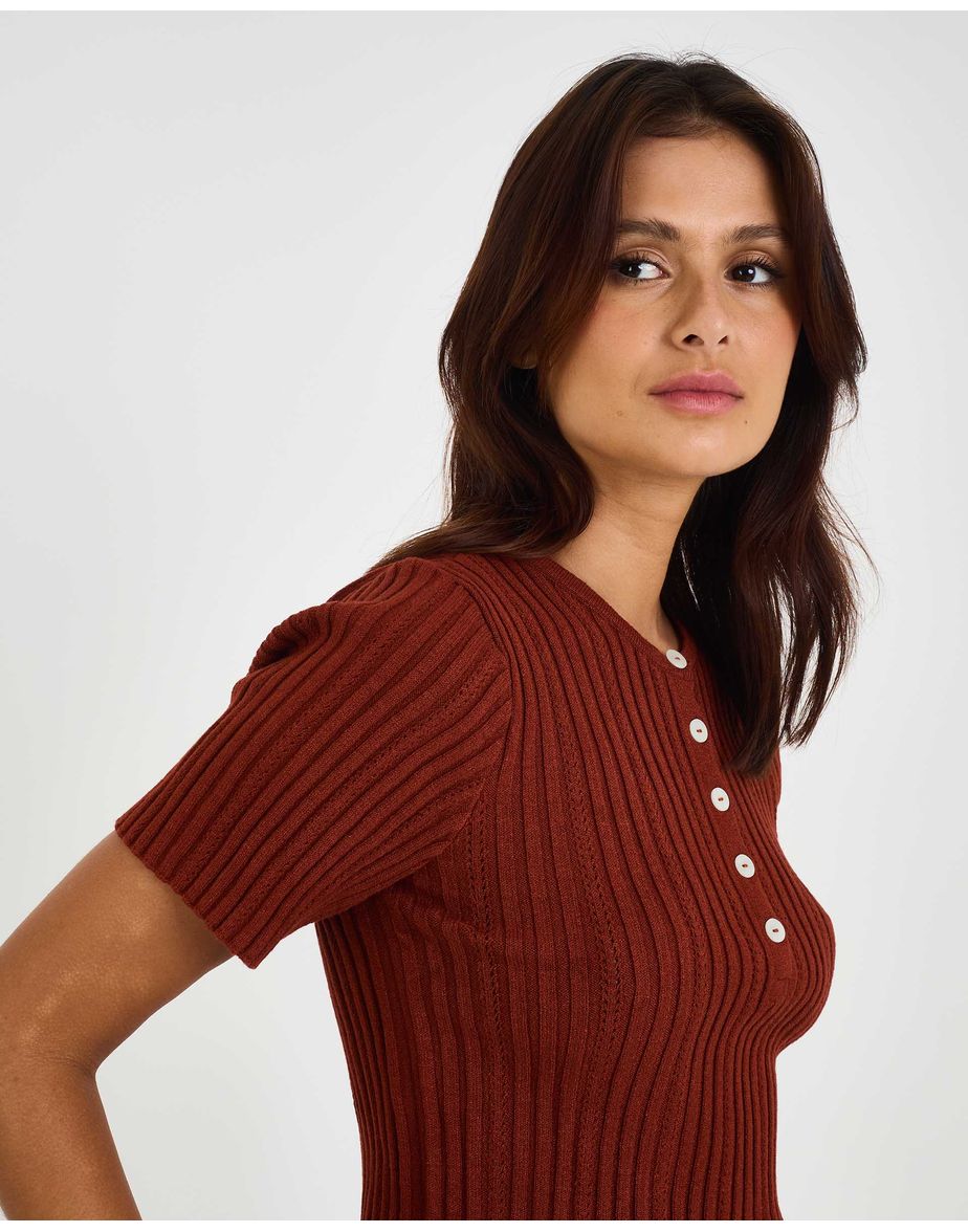 Blusa tricot mel marrom