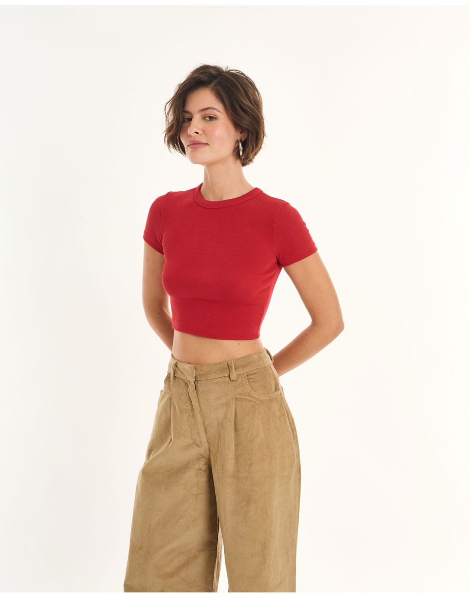Top babylook inv vermelho