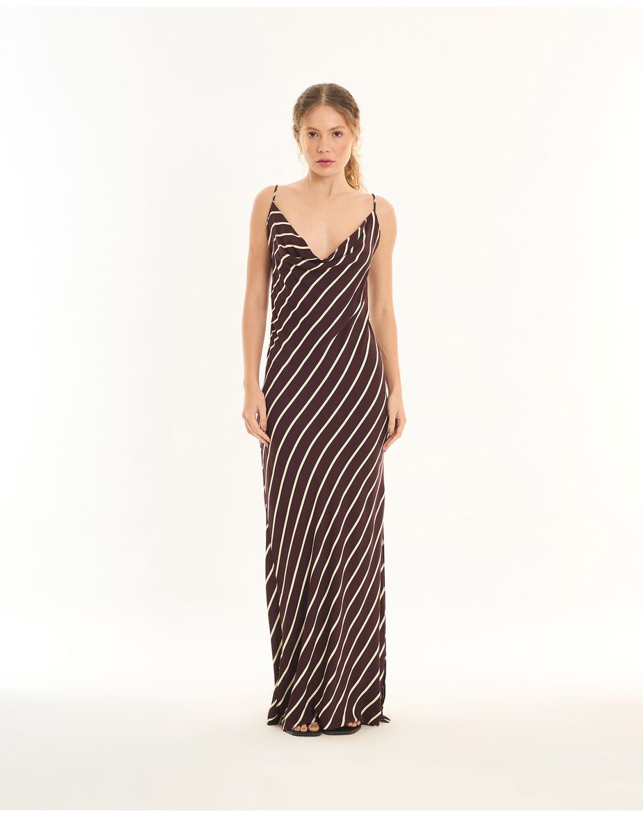 Vestido listras tec listrado