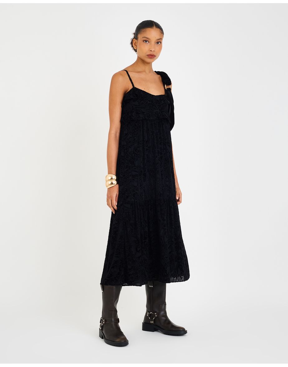 Vestido devorê eve preto