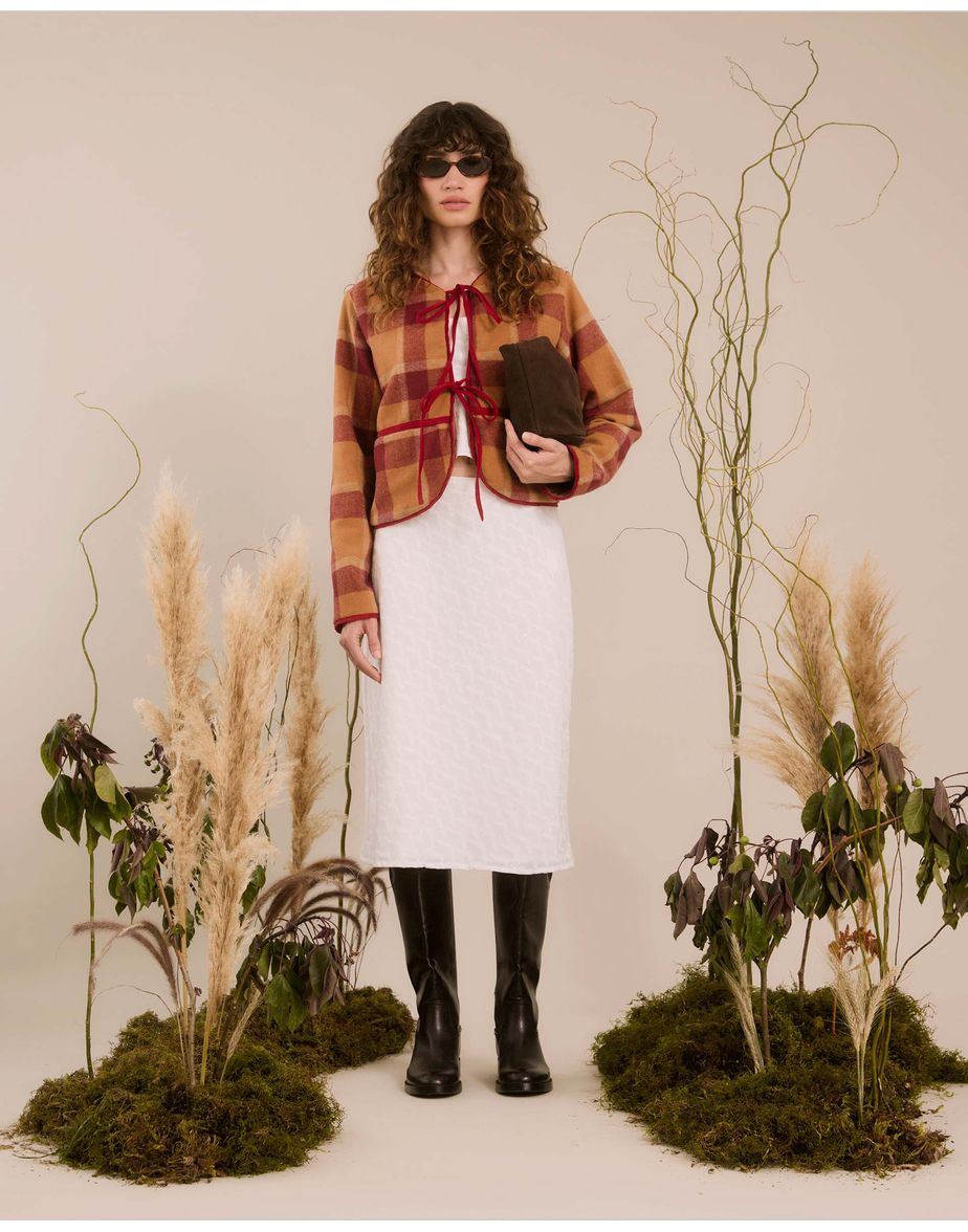Saia folhagem eve off-white