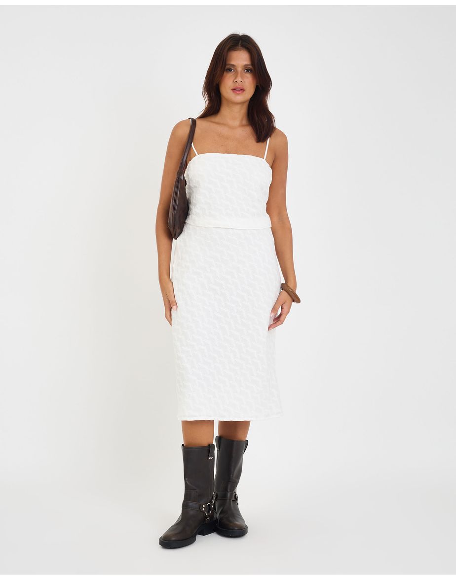 Saia folhagem eve off-white