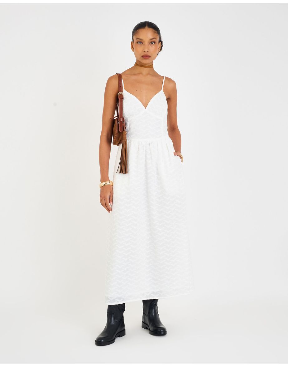 Vestido folhagem eve off-white
