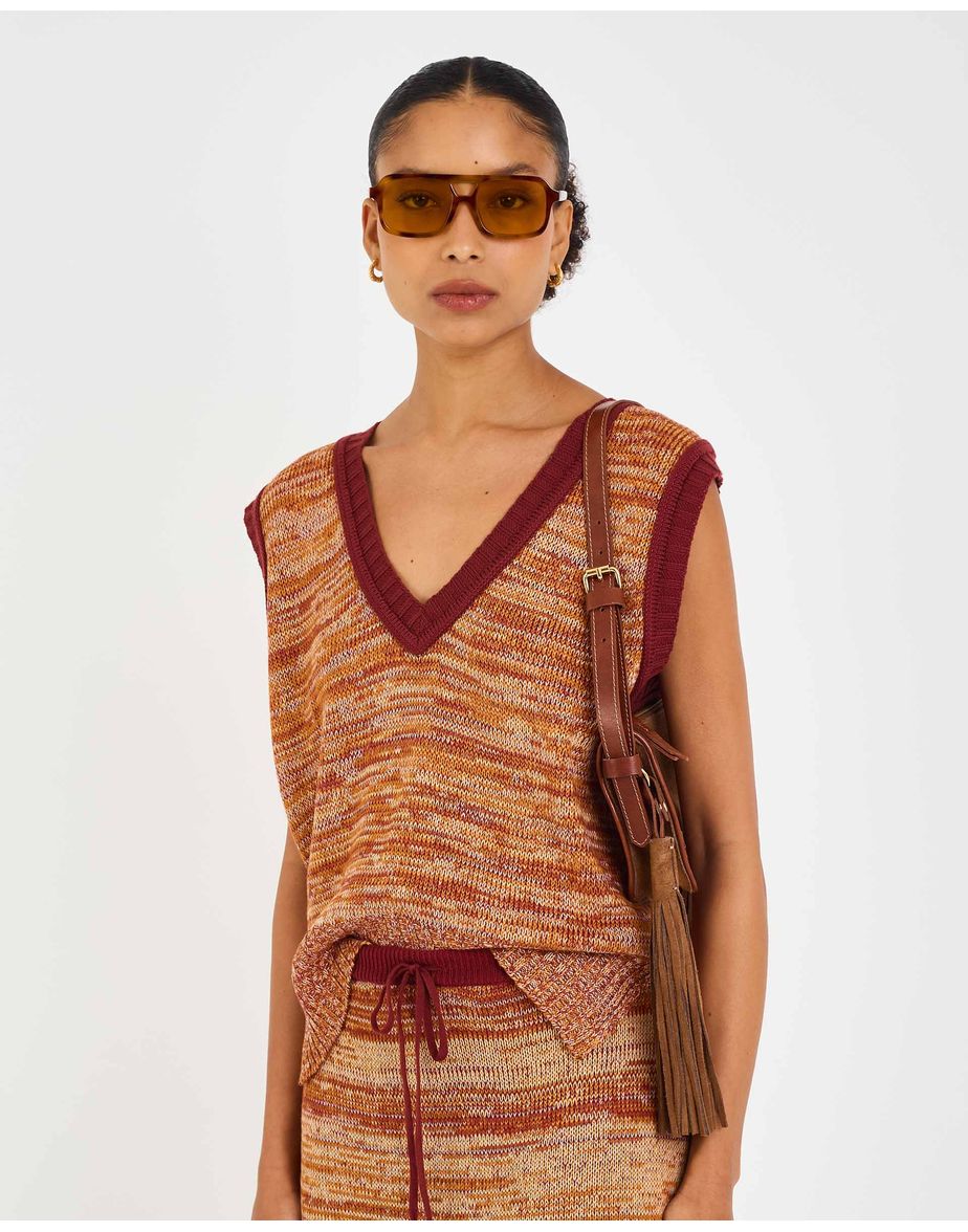 Colete tricot eve marrom