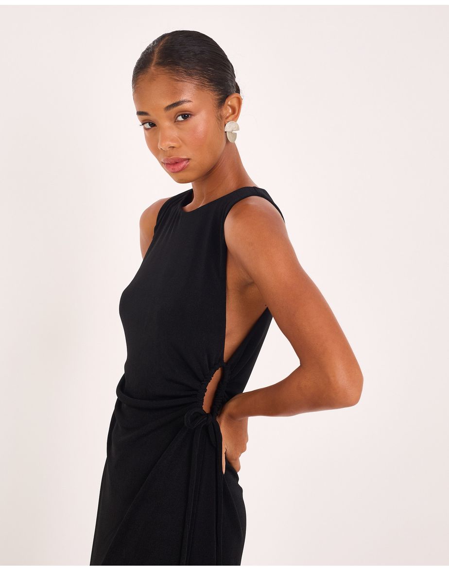 Vestido satin vin preto