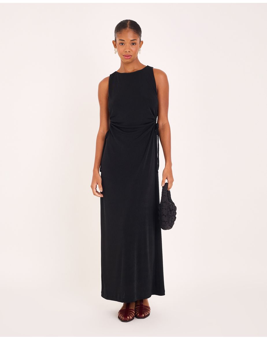 Vestido satin vin preto