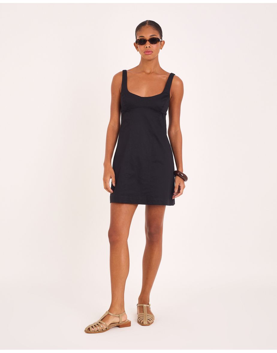 Vestido sarja vin preto