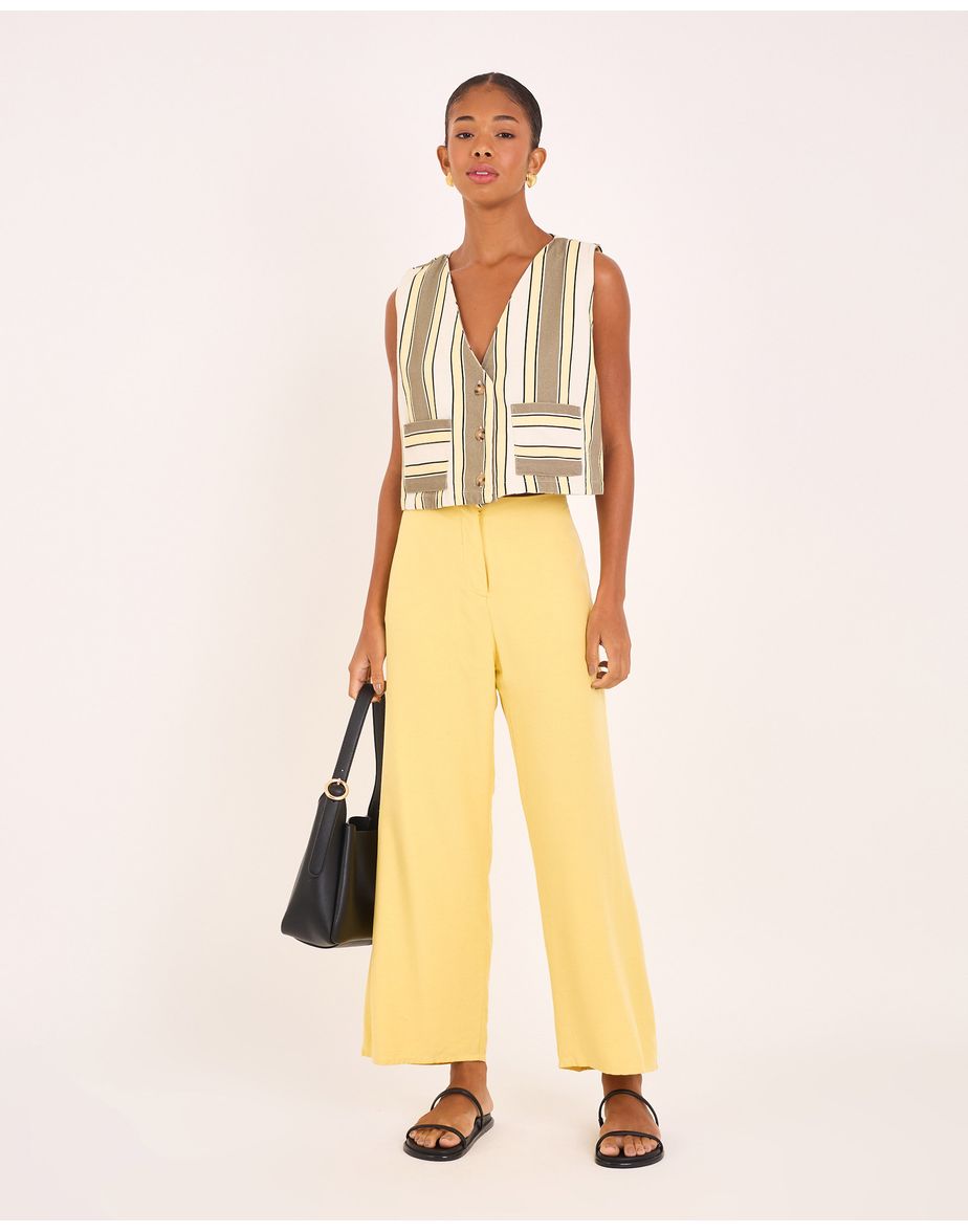 Calça bossa vin amarelo