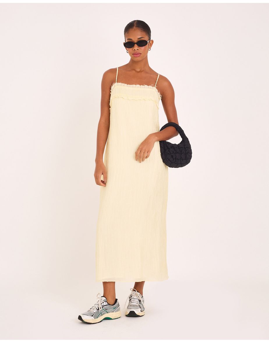 Vestido onda vin bege