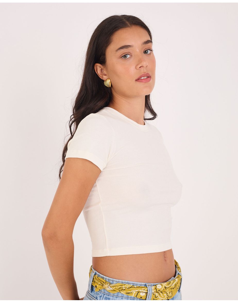 Camiseta justa tex off-white