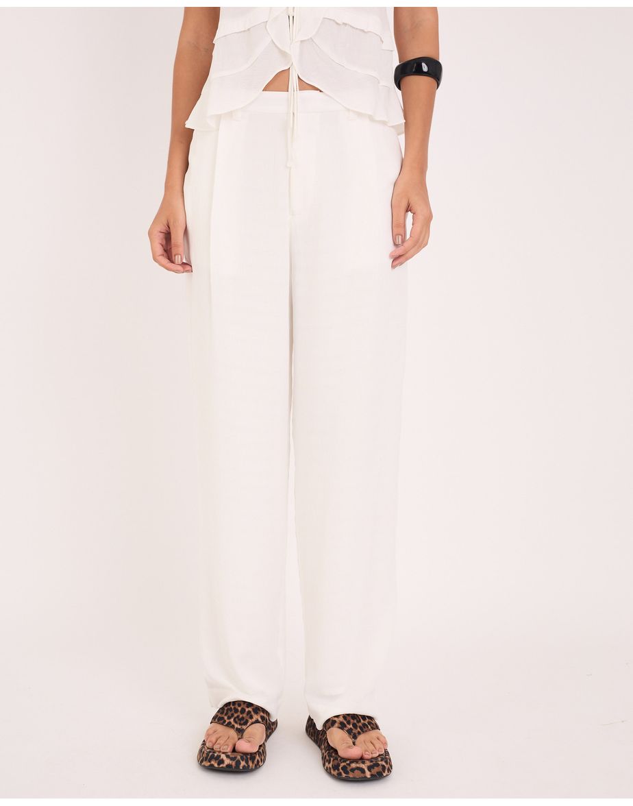 Calça textura tex off-white