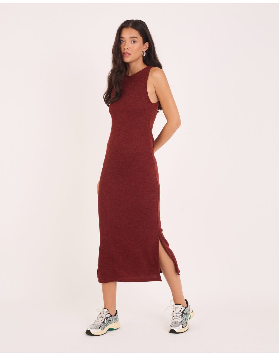 Vestido retro tex marrom
