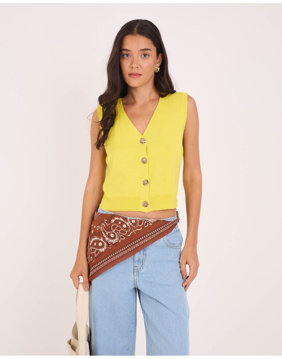 Colete tricot tex verde