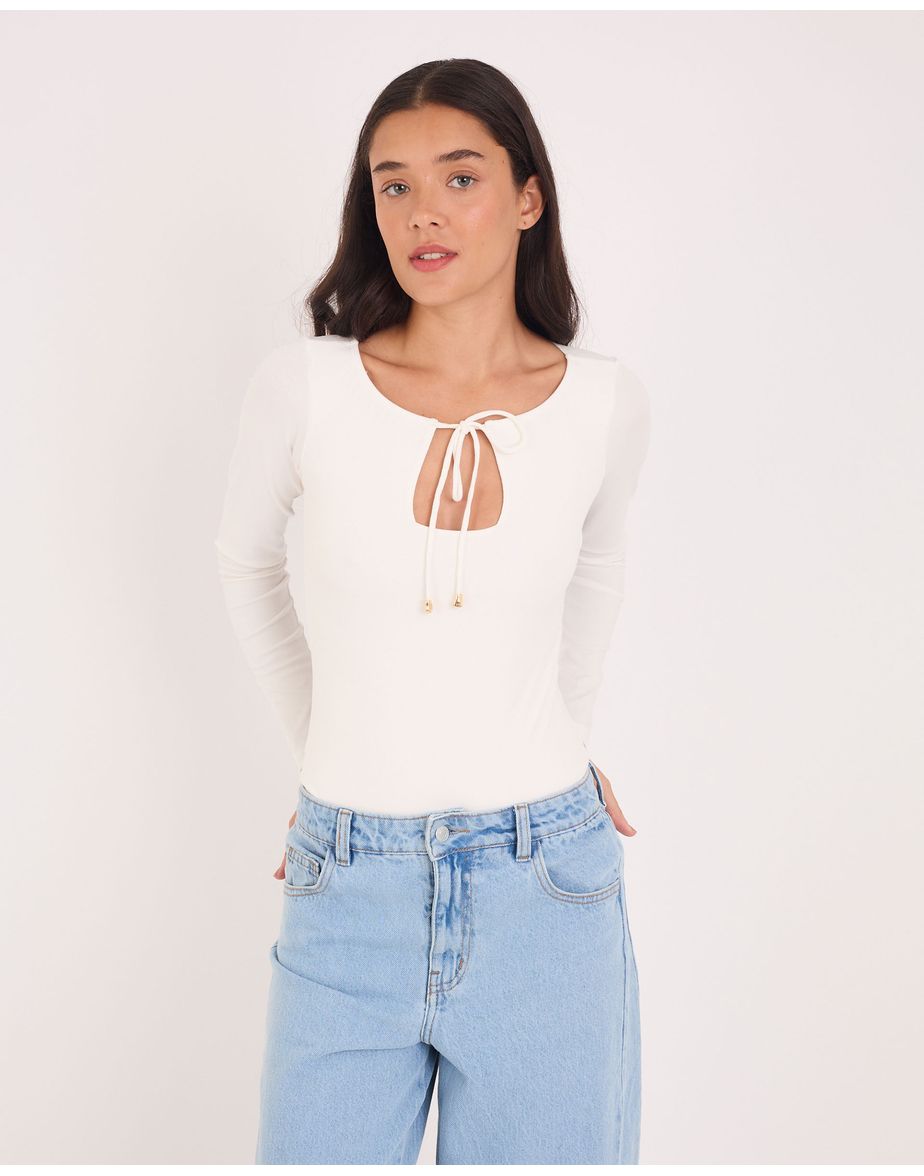 Body decote tex off-white