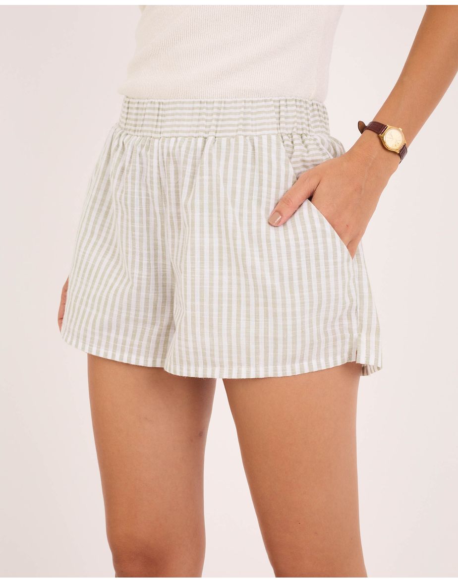 Short listras tex listrado verde