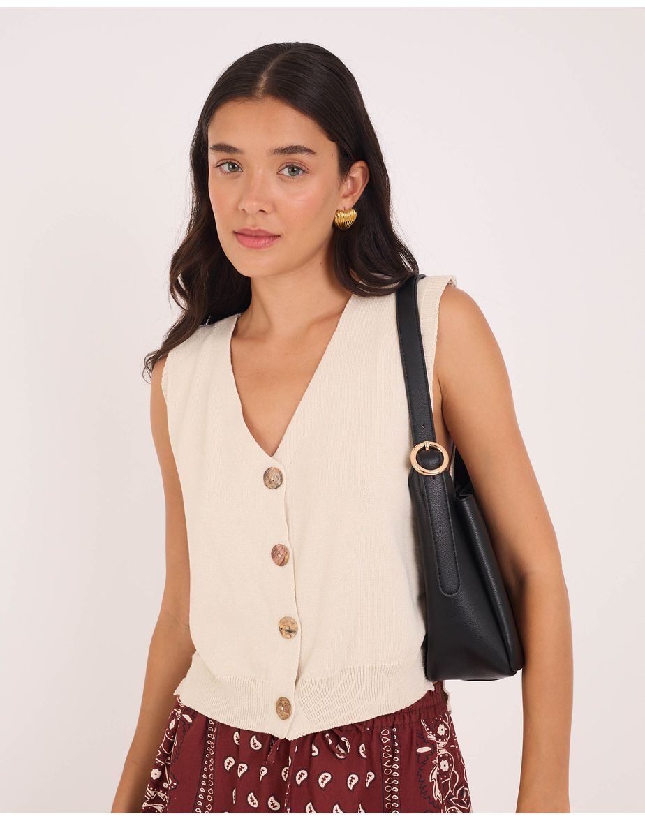 Colete tricot tex off-white