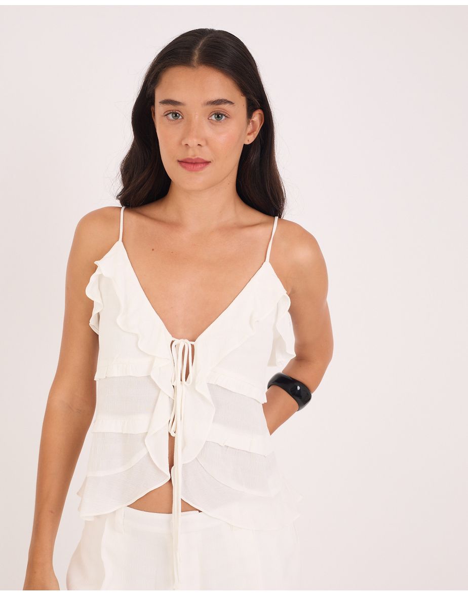 Blusa textura tex off-white