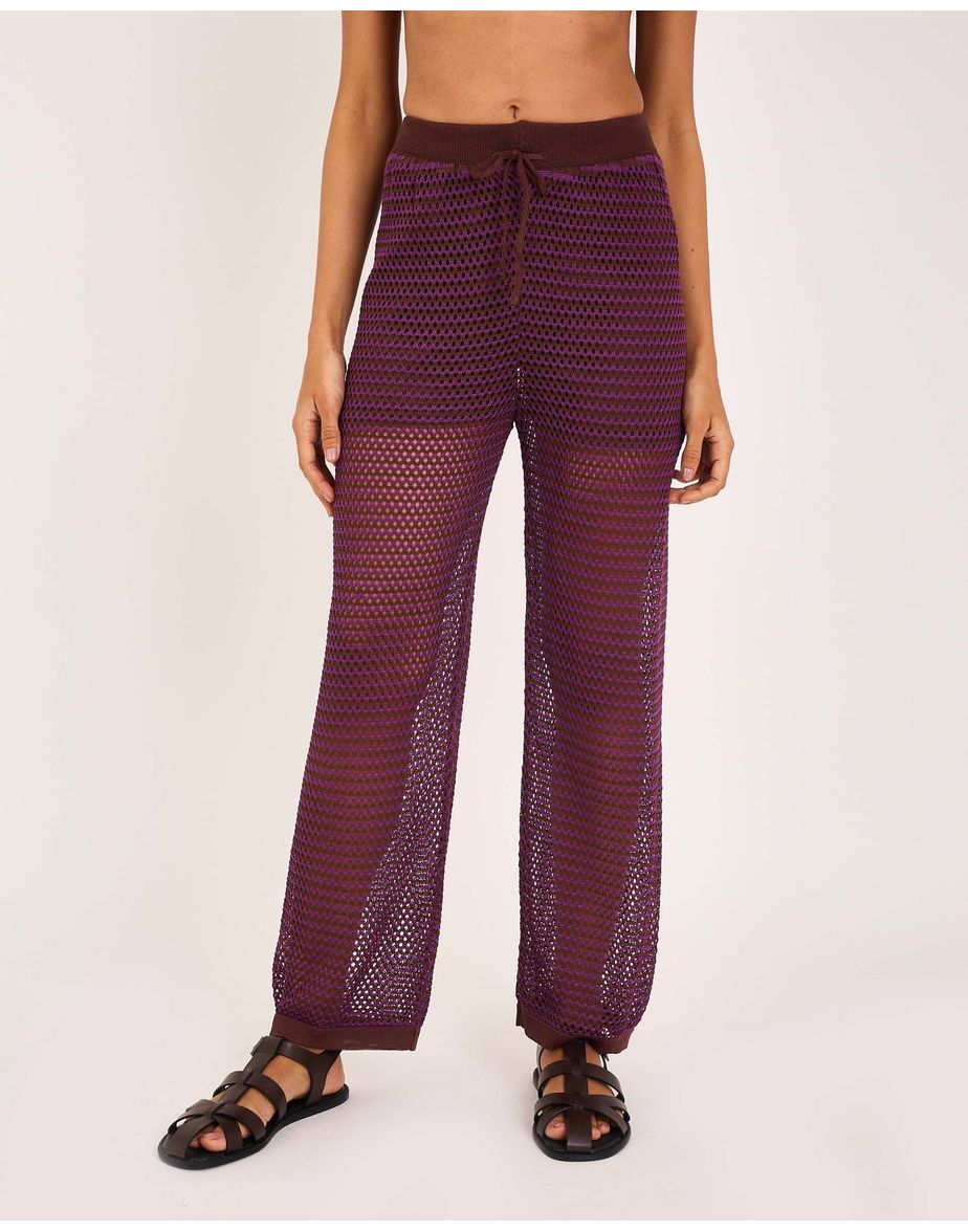 Calça tricot kai marrom