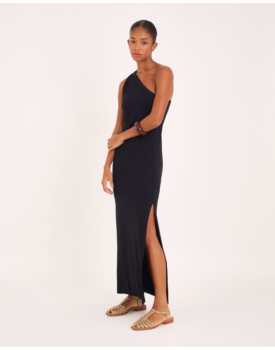 Vestido ombro vin preto
