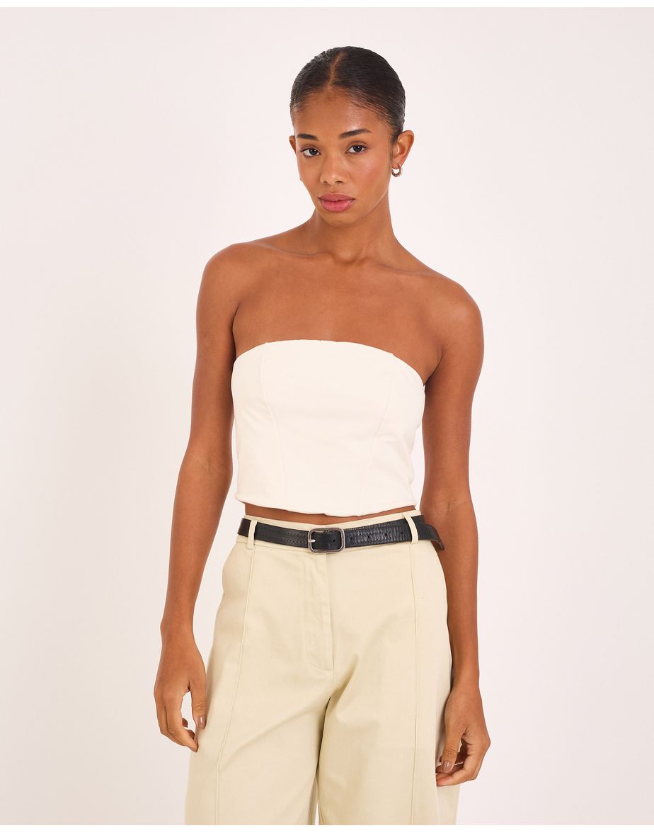 Top tomara que caia vin off-white